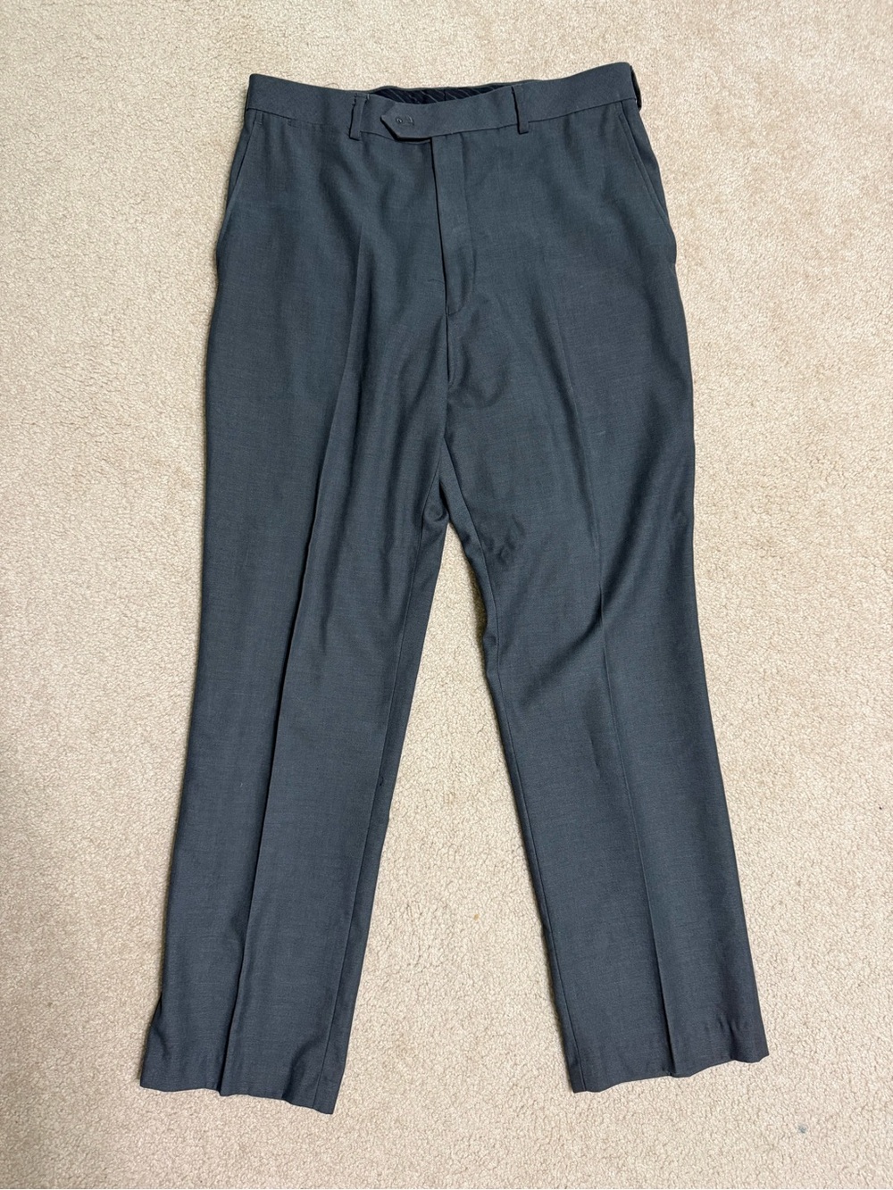 Stafford Men's Pinstripe Dress Pants — Charcoal Gray